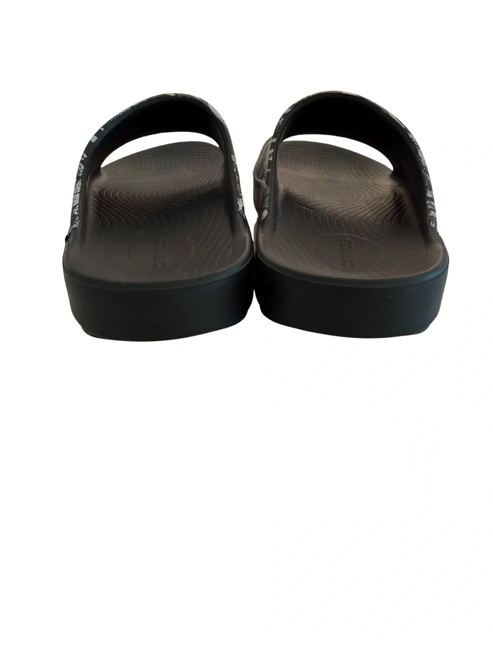 OOFOS OOahh Luxe Recovery Slides Animal Print Black Gray M8 W10 EU41